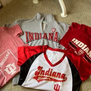 IU ladies spirit wear bundle 3 tshirts and Champion Quarter zip